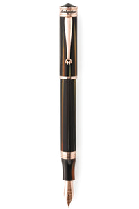 Ducale Brown Emperador Fountain Pen, Rose Gold pl.,