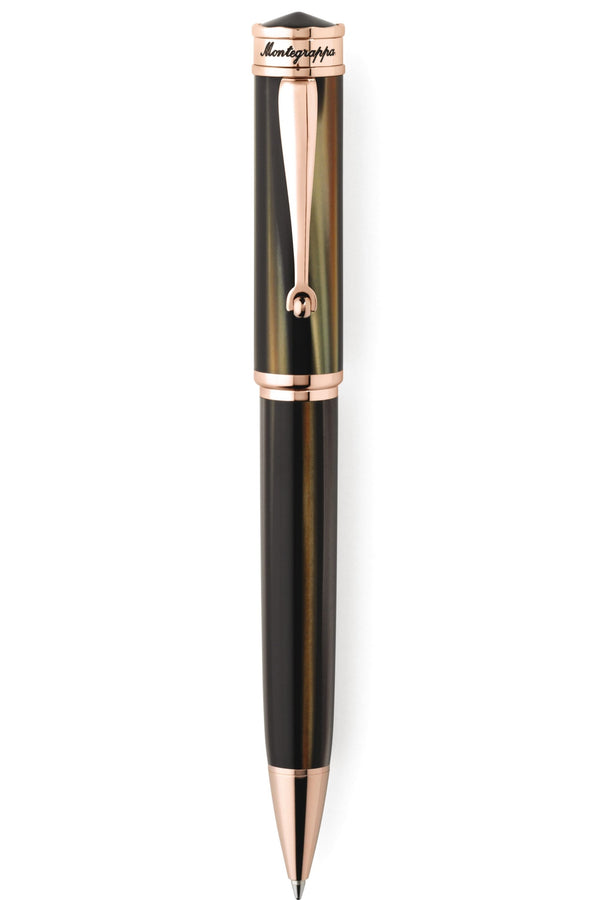 Ducale Ballpoint Pen - Brown with Rose Gold Plating