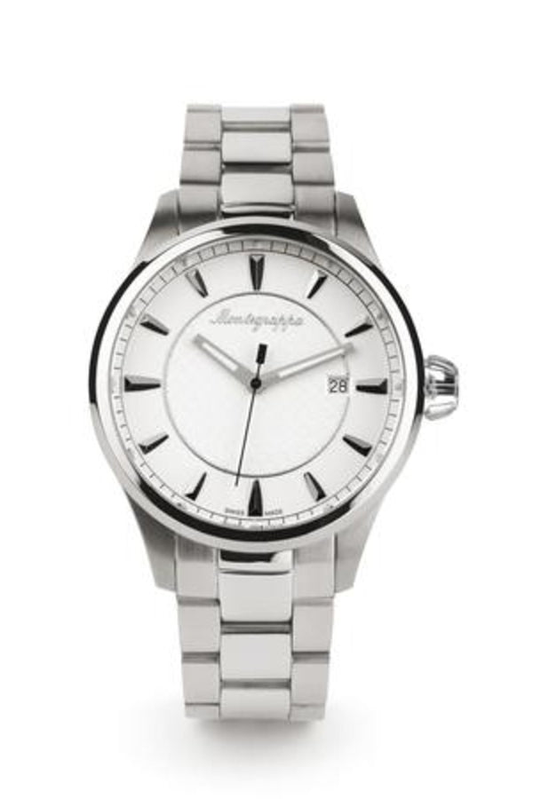 Fortuna Three-Hands Watch, Steel, Silver Dial, Steel Bracelet