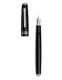 Tibaldi Rich Black Resin Fountain Pen Palladium Trim N60