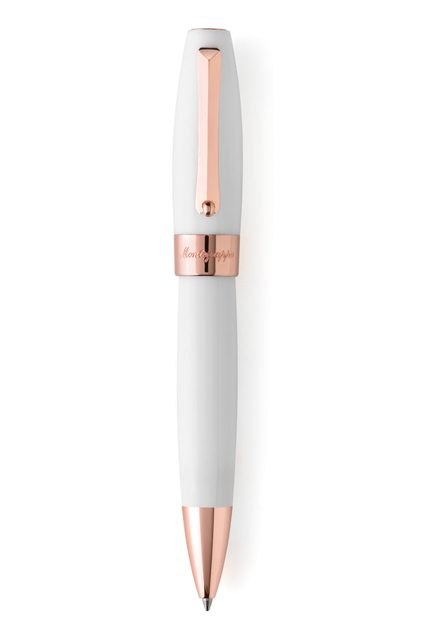 Fortuna White Ballpoint Pen, Rose Gold pl.