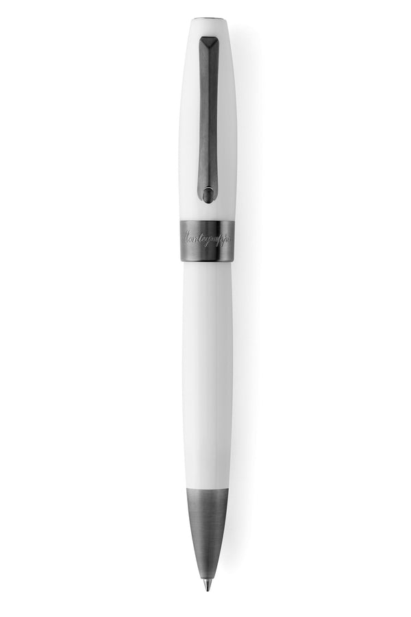 Fortuna White Ballpoint Pen, Gun Metal