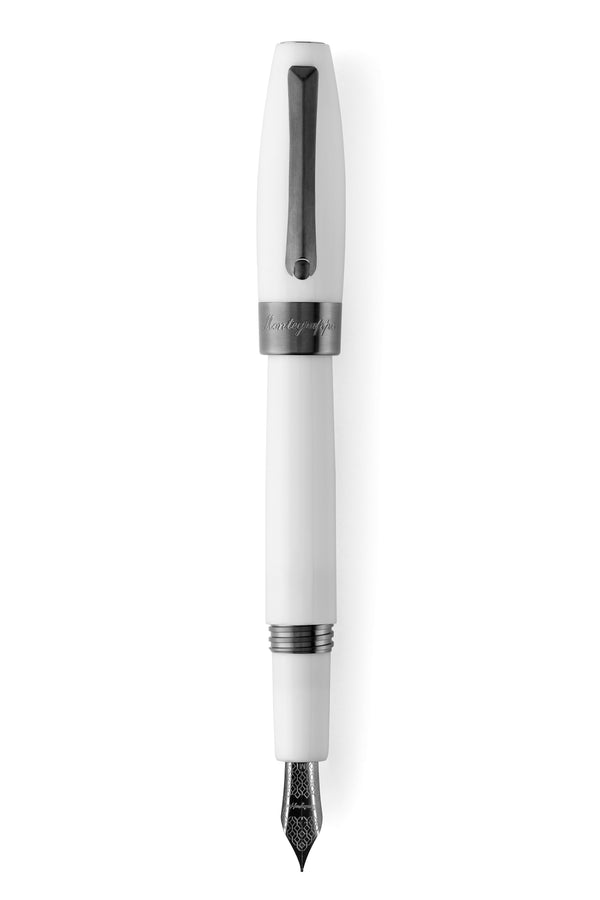 Fortuna White Fountain Pen, Gun Metal,