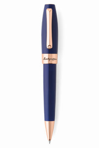 Fortuna Blue Ballpoint Pen, Rose Gold pl.