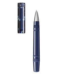 Tibaldi Stonewash Blue Resin Rollerball Pen Rubber Clip Perfecta
