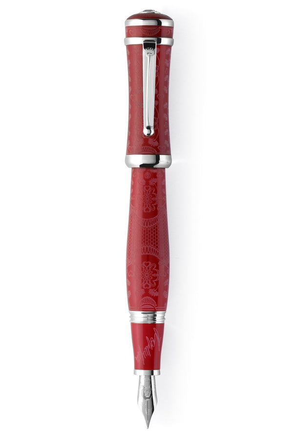 Sophia Loren Fountain Pen, Silver (Red)