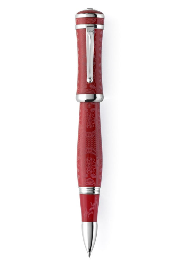 Sophia Loren Rollerball Pen - Silver (Red)