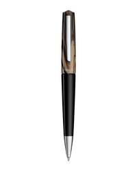Tibaldi Taupe Grey Resin Ballpoint Pen Stainless Steel Trim Infrangible