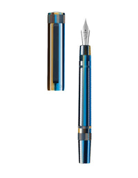 Tibaldi Baiadera Blue Resin Fountain Pen Rubber Clip Perfecta