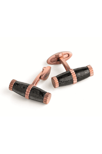 Time Gear Cufflinks Two-Tone Black + RG Color