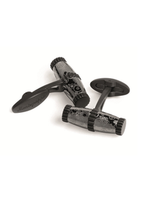 Time Gear Cufflinks Two-Tone Gun + Black Color