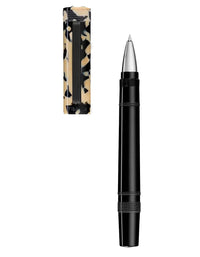 Tibaldi Tortoise Beige Resin Rollerball Pen Rubber Clip Perfecta