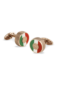 تريكولوري, أزرار أكمام, ذهبي وردي, مبطن بعلم إيطاليا