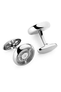 Tourbillon Plus Cufflinks, IP Palladium & Preciosa Crystals