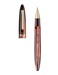 Tibaldi Zany Brown Resin Rollerball Pen 18K Gold Trim Bononia