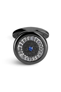 Baguette Cufflinks, IP Ultra Black & Preciosa Crystals