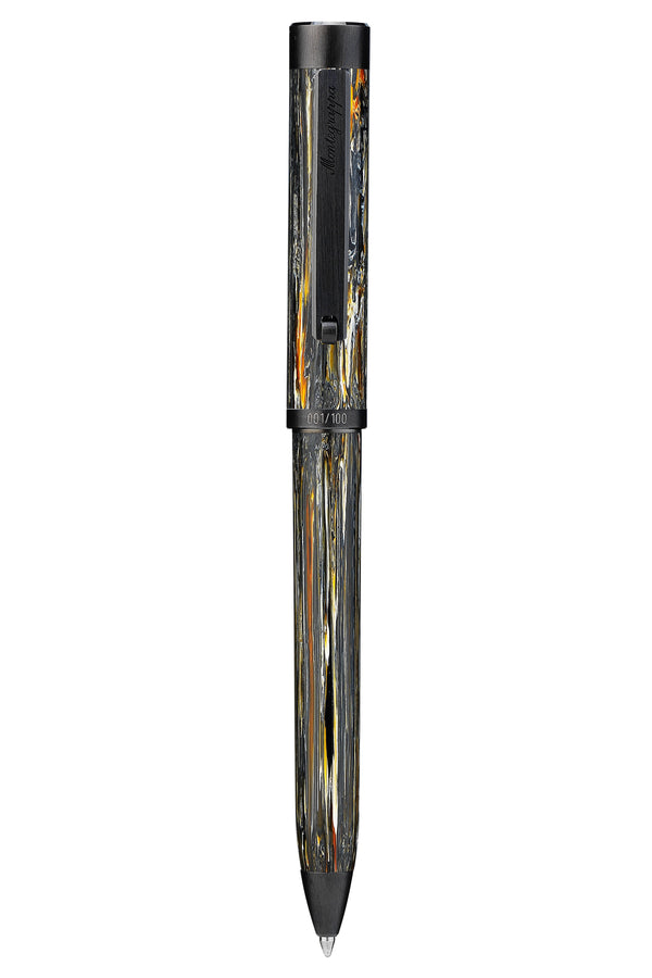 Zero Meteor Shower Ballpoint Pen, Ultra-Black Ruthenium