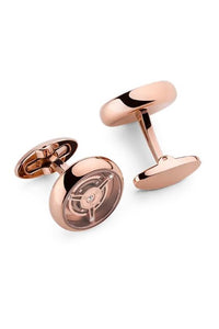 Tourbillon Cufflinks, IP Rose Gold & Preciosa crystals