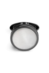 Purezza Cufflinks, IP Ultra Black & Mother-of-Pearl Inlay
