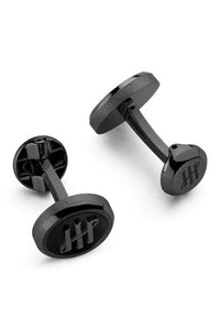 Materica Cufflinks, IP Ultra Black & Obsidian Inlay
