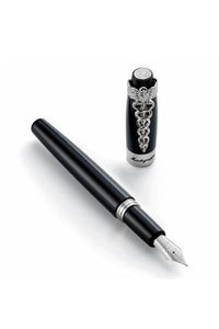 Caduceus Fountain Pen, Black & Palladium pl.,