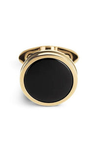 Purezza Cufflinks, IP Yellow Gold & Onyx Inlay
