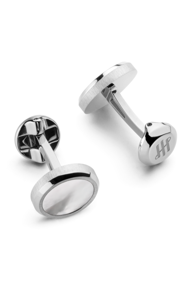 Lithos Cufflinks, IP Palladium & Mother-of-Pearl Inlay