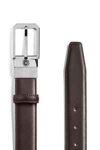 Montegrappa Signet reversible belt, Black/Brown, 30mm buckle, IP palladium