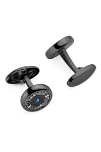 Baguette Cufflinks, IP Ultra Black & Preciosa Crystals