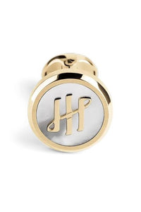 Materica Cufflinks, IP Yellow Gold & Mother-of-Pearl Inlay