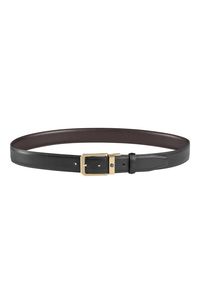 Montegrappa Signet reversible belt, Black/Brown, 35mm buckle, IP yellow gold