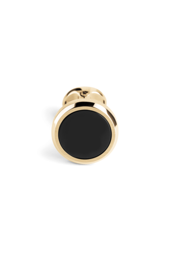 Lithos Cufflinks, IP Yellow Gold & Obsidian Inlay