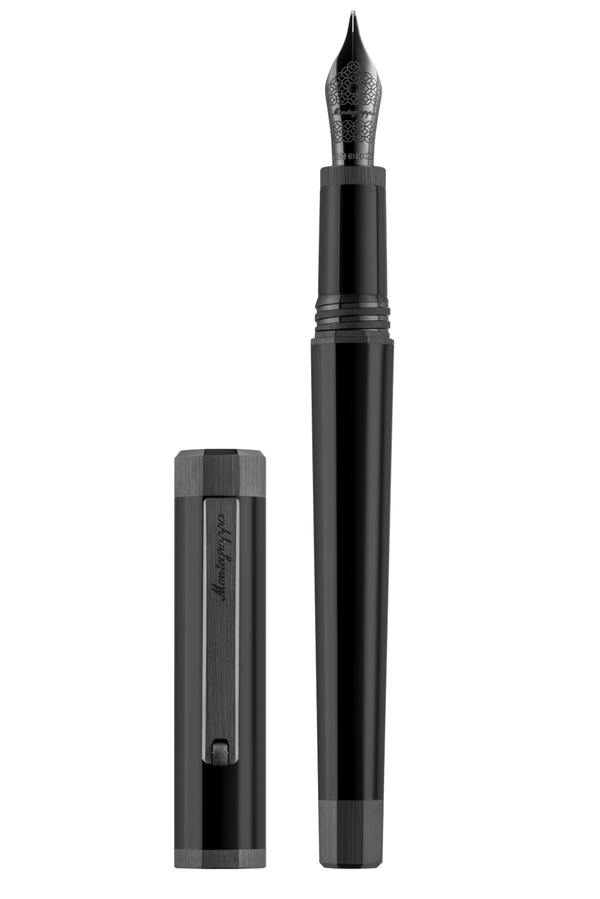 Otto Fountain Pen, IP Ultra-Black, Medium, 18K Gold Nib