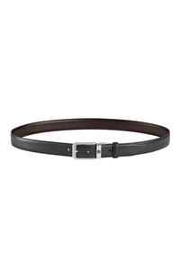 Montegrappa Signet reversible belt, Black/Brown, 30mm buckle, IP palladium