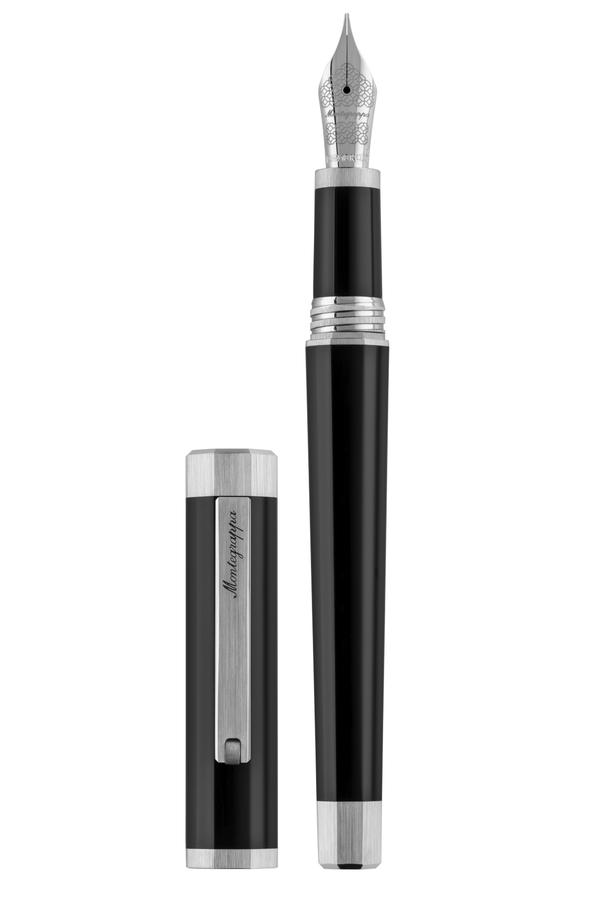 Otto Fountain Pen, IP Palladium, Medium, 18K Gold Nib