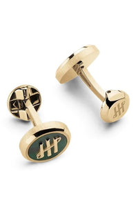 Materica Cufflinks, IP Yellow Gold & Malachite Inlay