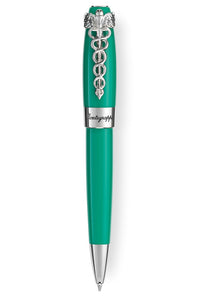 Caduceus Ballpoint Pen, Medical Green & Palladium pl.