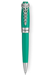 الصولجان, قلم حبر جاف - اللون الأخضر الطبي و مطلي بلاديوم
