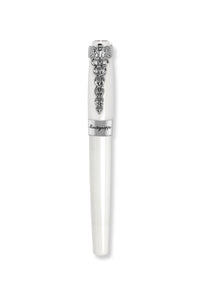 Caduceus Rollerball Pen, White & Palladium pl.