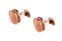 NeroUno Cufflinks, Rose Gold PVD, Metal Inlay