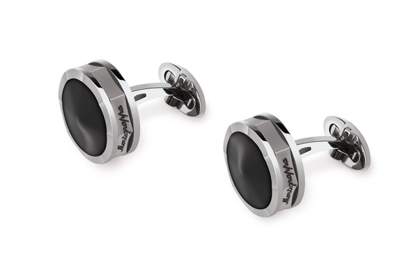 Nerouno Steel Cufflinks with Resin Inlay