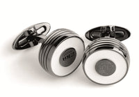 Piacere Cufflinks - White & Gun Metal