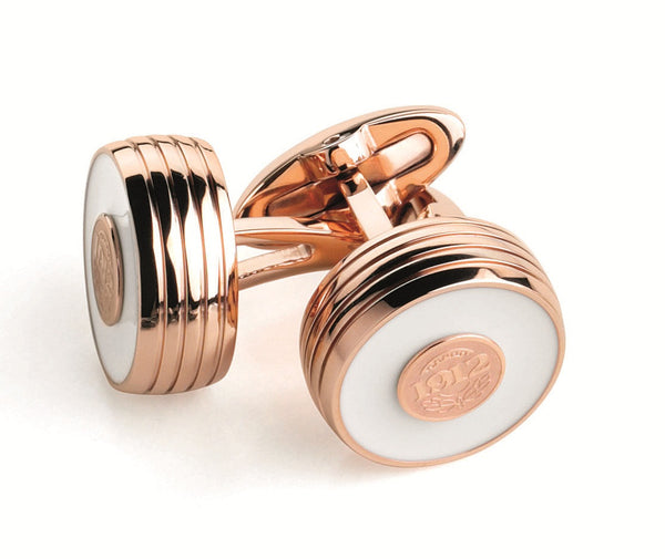 Piacere Cufflinks White and Rose Gold Color