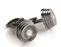 Stairway Cufflinks Gun Color White Crystal
