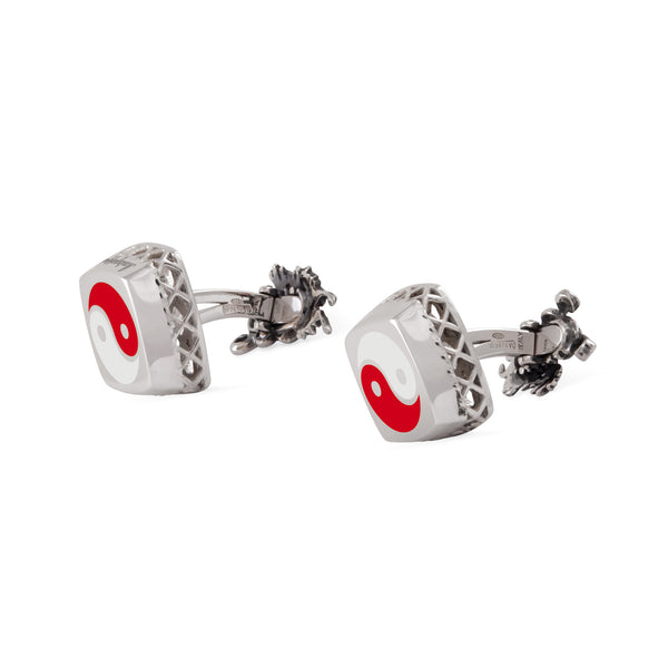 Yin Yang Cufflinks, Silver