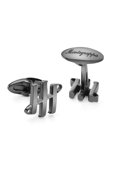 Ambigram Cufflinks, IP Gun Metal