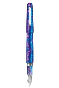 Elmo 01 Fantasy Blooms Fountain Pen, Blue Cross Gentian, Medium