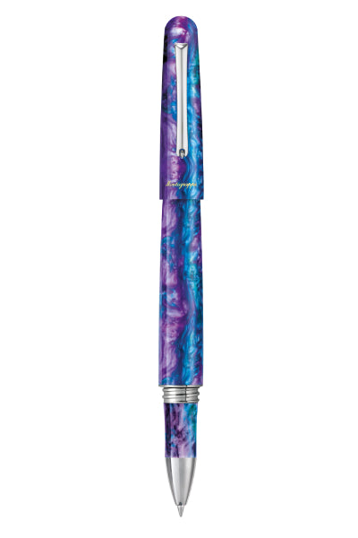 Elmo 01 Fantasy Blooms Rollerball Pen, Blue Cross Gentian