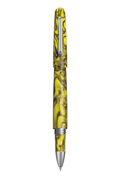 Elmo 01 Fantasy Blooms Rollerball Pen, Iris Yellow