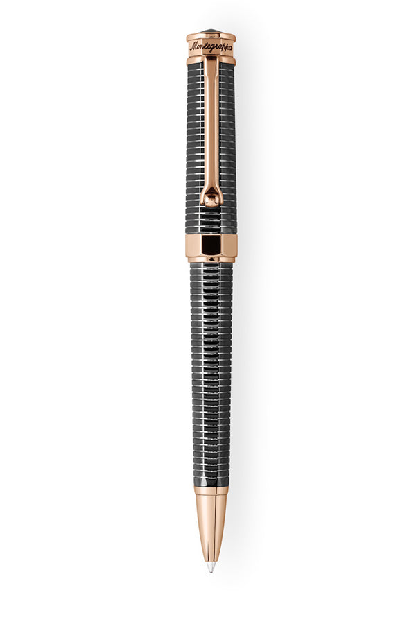 NeroUno All-Metal Ballpoint Pen w/ Rose Gold trims, Gun Metal